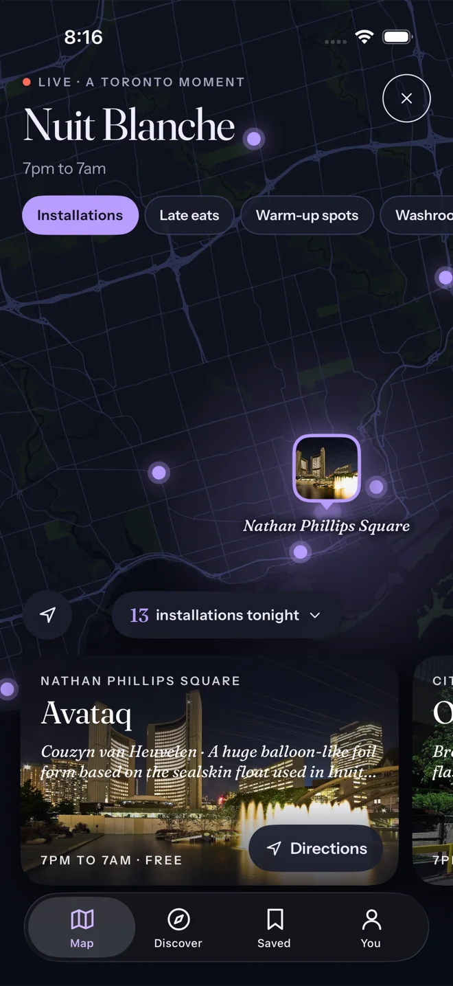 Ravine during Nuit Blanche: the night's installations on the map
